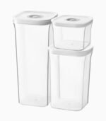 Mersa Storage Jars Airtight Transparent Containers, Small, Medium, and Large - Pack of 3 - Image 2