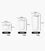 Mersa Storage Jars Airtight Transparent Containers, Small, Medium, and Large - Pack of 3 - Image 3